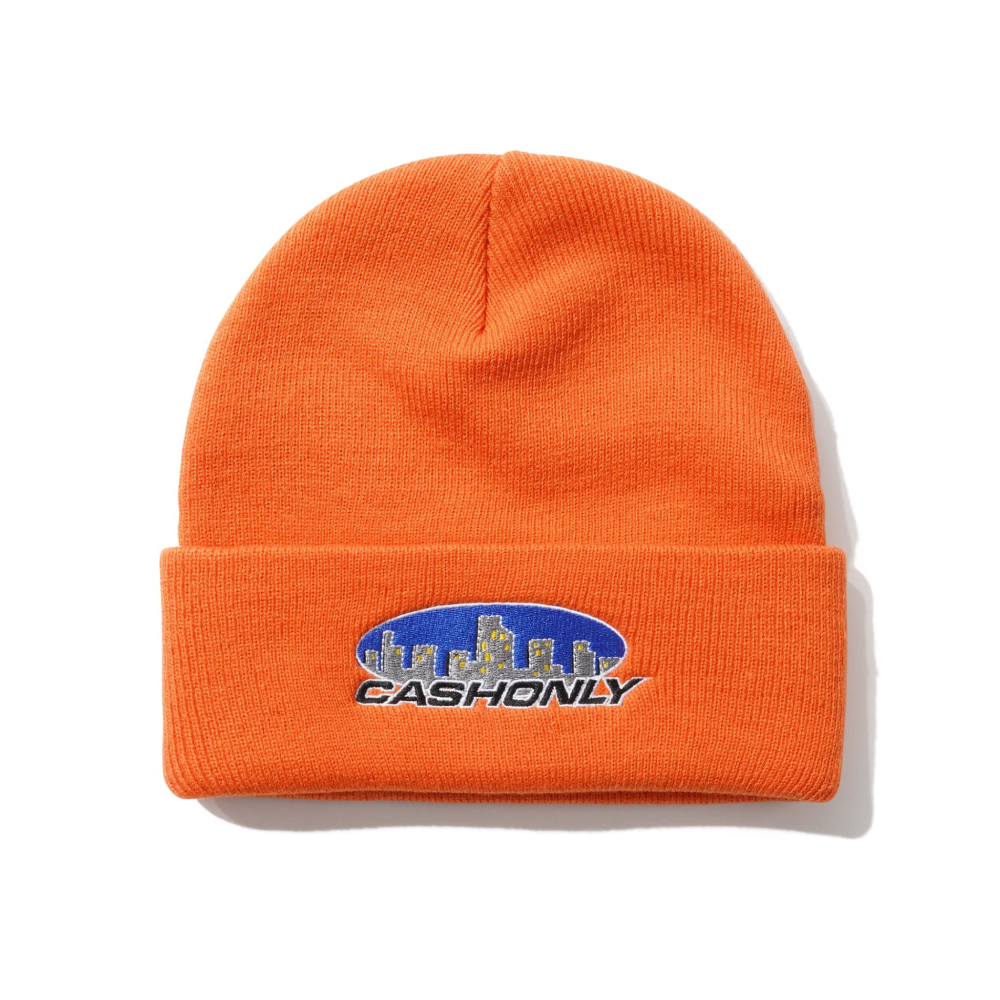 Cash Only Services Orange Beanie