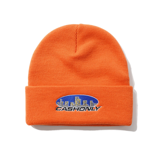 Cash Only Services Orange Beanie