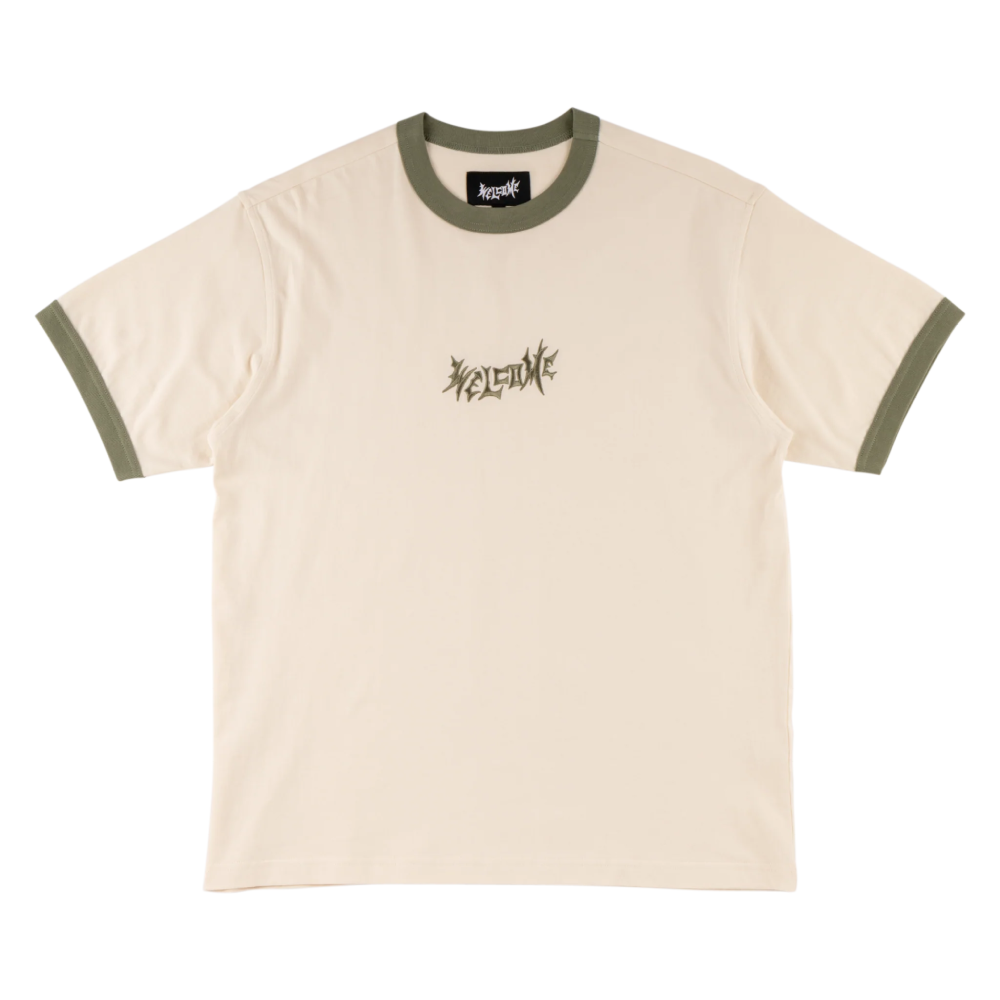 Welcome Detach S/S Ringer T-Shirt Bone