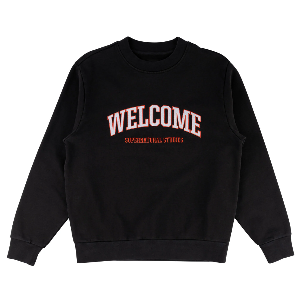Welcome Student Embroidered Pigment Dyed Crew Black