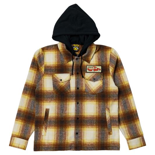 Krooked Double Hooded Flannel Brown/Tan