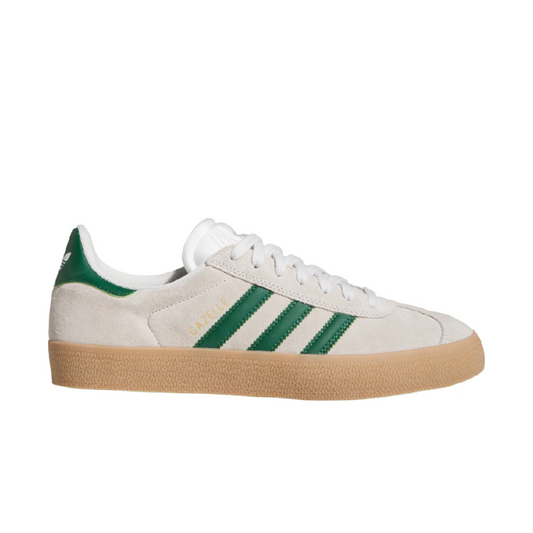 adidas Gazelle ADV Crystal White/Green/Gum — skate shoes