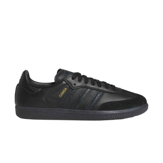 adidas Samba ADV Black/Black/Royal Blue — skate shoes