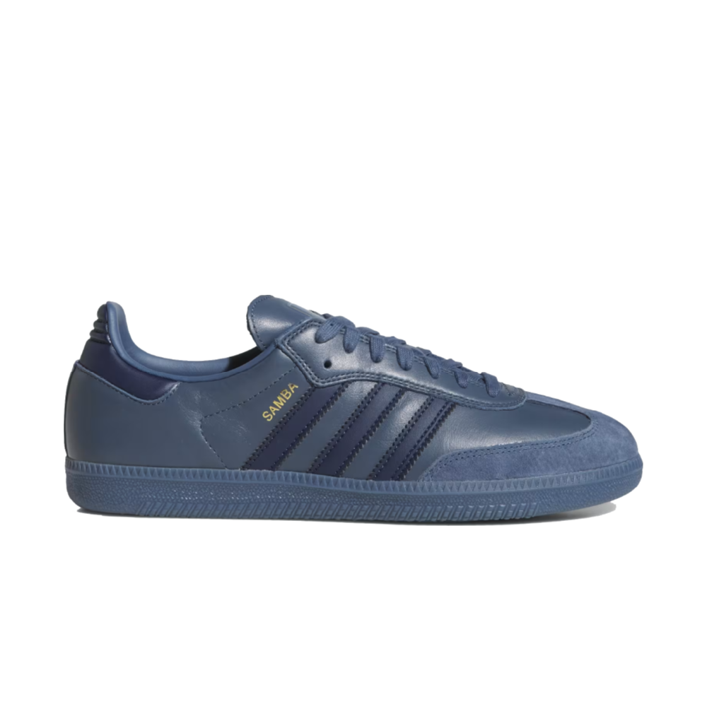 adidas Samba ADV Preloved Ink/Preloved Ink/Gold Metallic — skate shoes