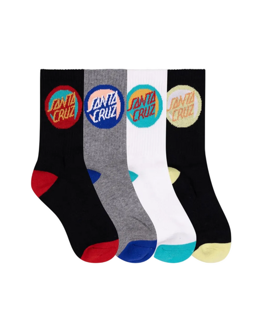 4-Pack Bold Shadow Dot Crew Socks - Teens