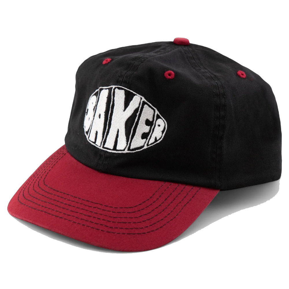 Baker Sprayed Oval Black/Red Snapback