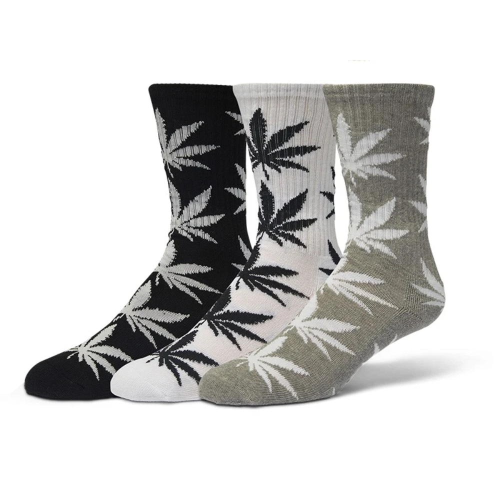 HUF Plantlife 3 Pack Socks White/Black/Heather