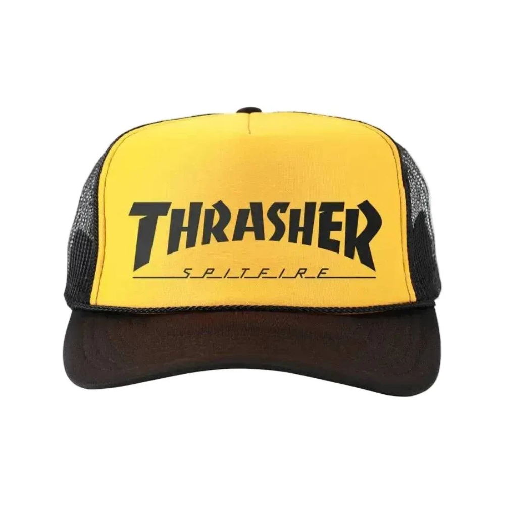 Thrasher X Spitfire Trucker Hat Black/Gold