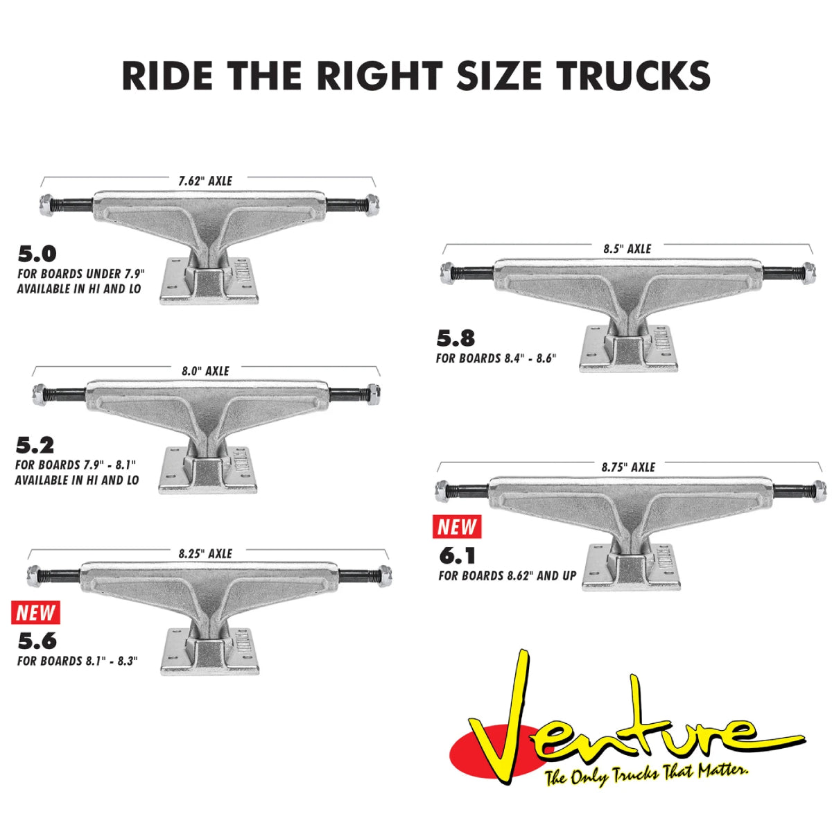 Venture All Polished Hi Trucks 5.2