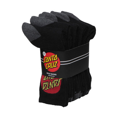 Santa Cruz 4 Pack Socks Black